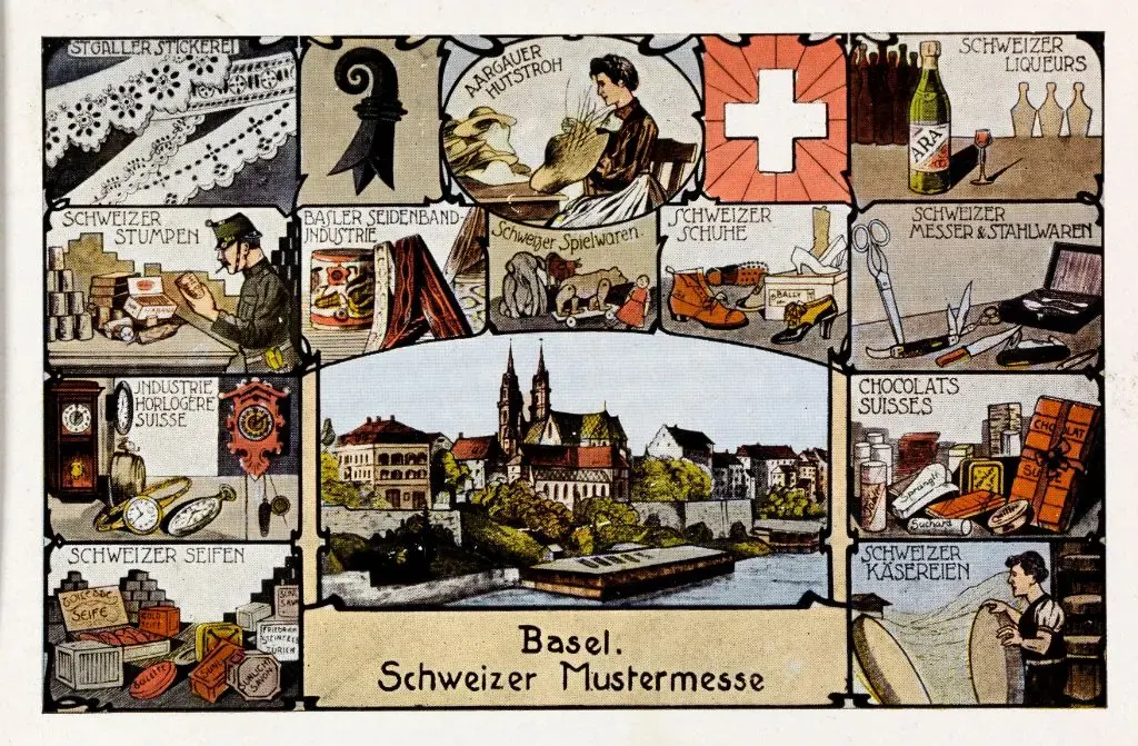 Postkarte der Schweizer Mustermesse vom 23.4.1921