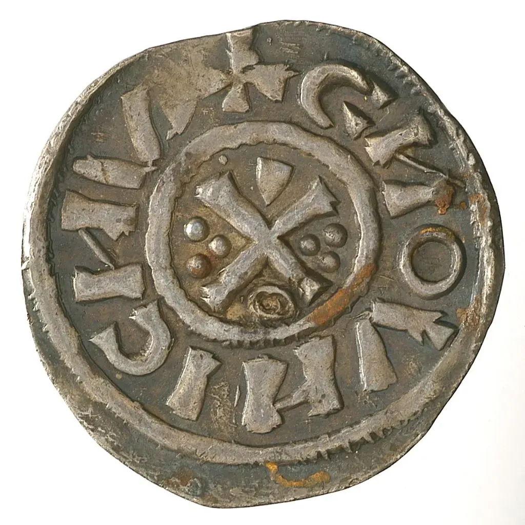 Silberdenar der Münzstätte Regensburg (?) im Namen der Kaiserin Kunigunde, geprägt zwischen 1009-1017
