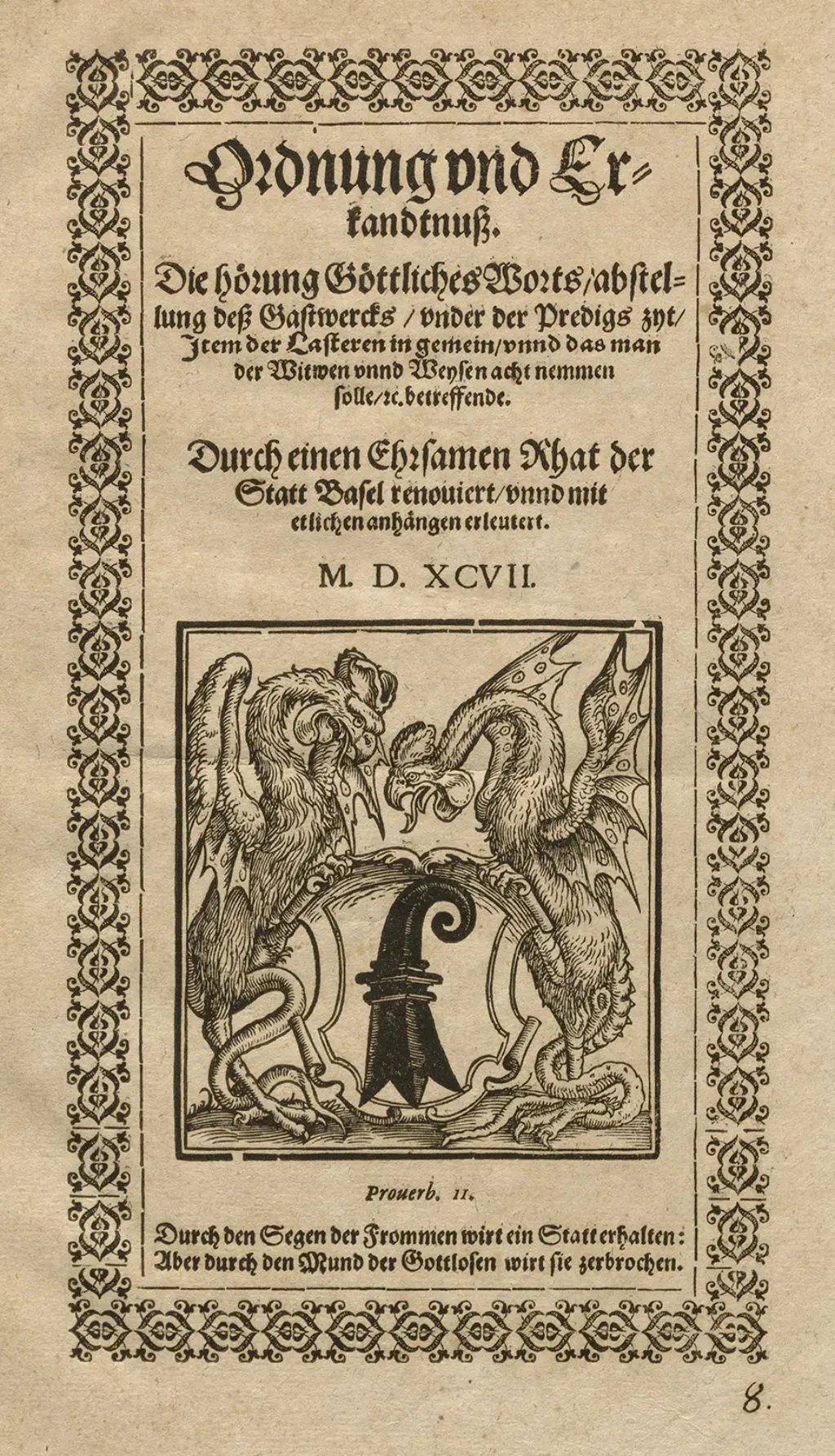 Titelblatt des Mandates vom 12. September 1597