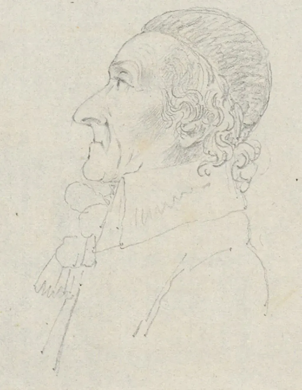 Porträt Lavaters, gezeichnet durch den französischen General Mangin am 3. August 1799 in Basel
