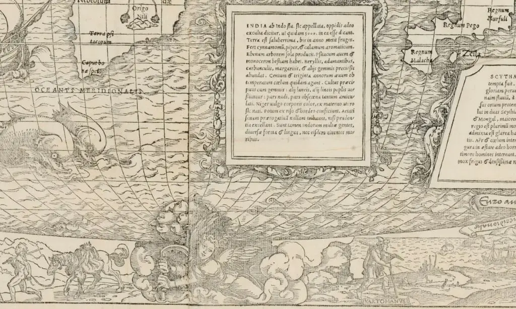 Bildausschnitt unten Mitte: Ludovico de Varthema reiste im frühen 16. Jahrhundert bis nach Indien